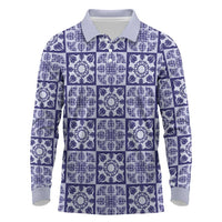 Polu Palaka Quilt Hawaii Long Sleeve Polo Shirt Hawaiian Tropical Monstera Sea Turtle