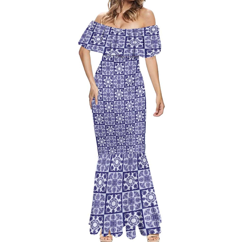 Polu Palaka Quilt Hawaii Mermaid Dress Hawaiian Tropical Monstera Sea Turtle