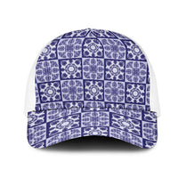 Polu Palaka Quilt Hawaii Mesh Trucker Cap Hawaiian Tropical Monstera Sea Turtle