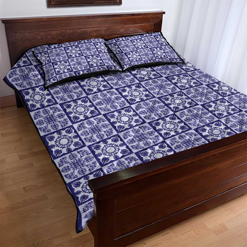 Polu Palaka Quilt Hawaii Quilt Bed Set Hawaiian Tropical Monstera Sea Turtle