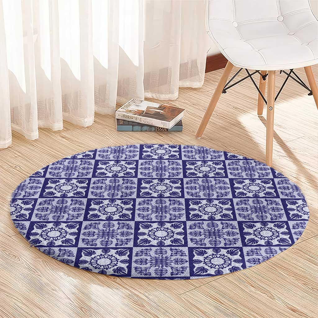 Polu Palaka Quilt Hawaii Round Carpet Hawaiian Tropical Monstera Sea Turtle