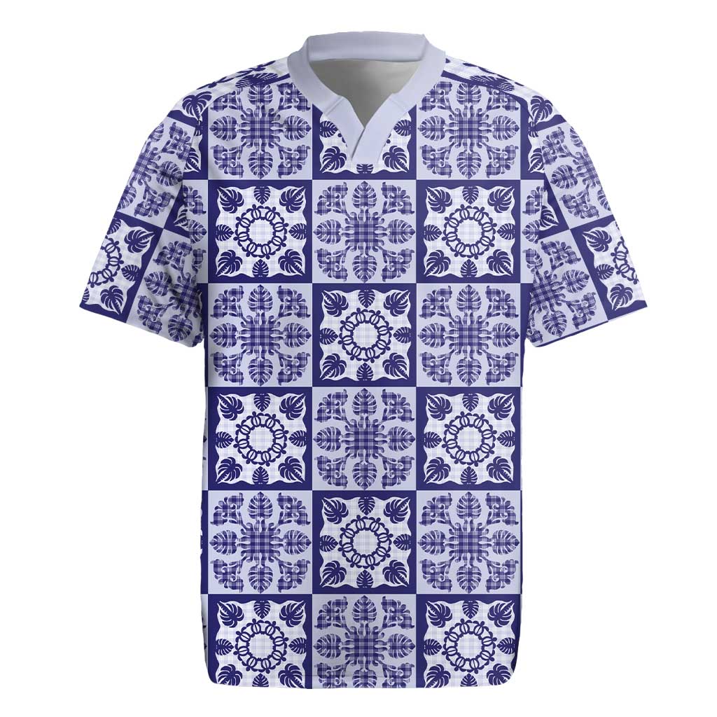 Polu Palaka Quilt Hawaii Rugby Jersey Hawaiian Tropical Monstera Sea Turtle
