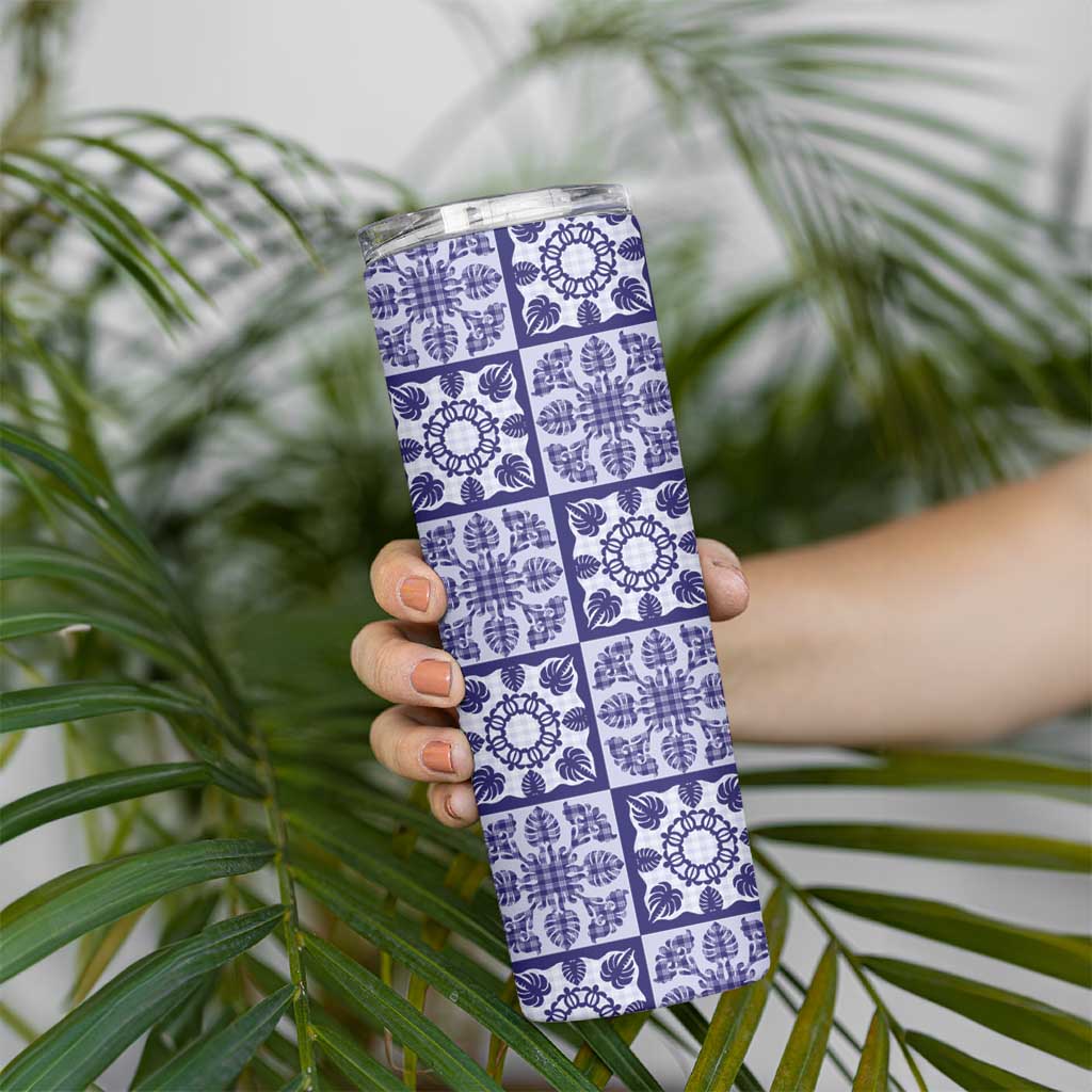 Polu Palaka Quilt Hawaii Skinny Tumbler Hawaiian Tropical Monstera Sea Turtle