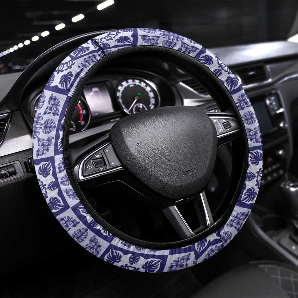 Polu Palaka Quilt Hawaii Steering Wheel Cover Hawaiian Tropical Monstera Sea Turtle