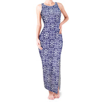 Polu Palaka Quilt Hawaii Tank Maxi Dress Hawaiian Tropical Monstera Sea Turtle