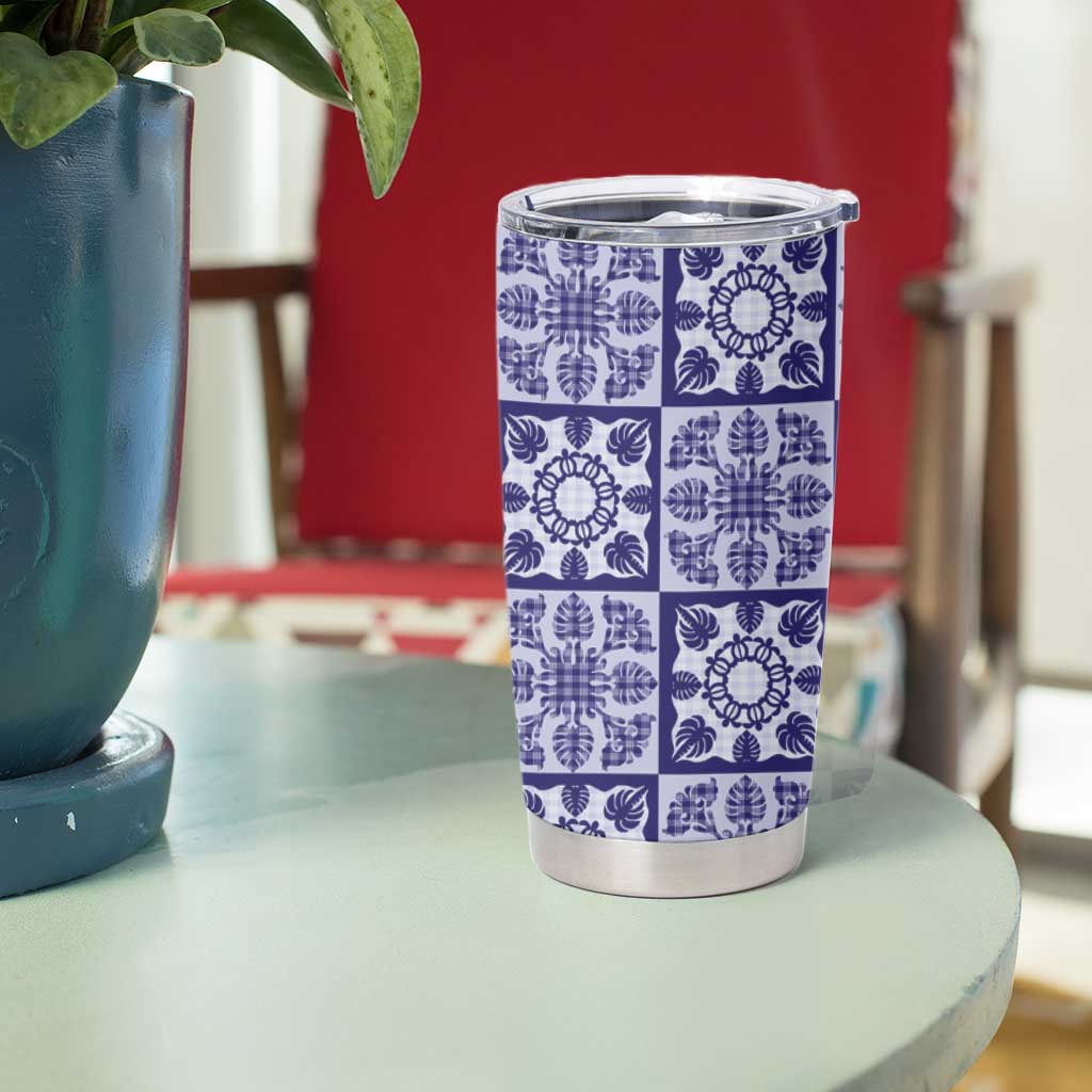 Polu Palaka Quilt Hawaii Tumbler Cup Hawaiian Tropical Monstera Sea Turtle