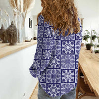 Polu Palaka Quilt Hawaii Women Casual Shirt Hawaiian Tropical Monstera Sea Turtle LT14 - Polynesian Pride