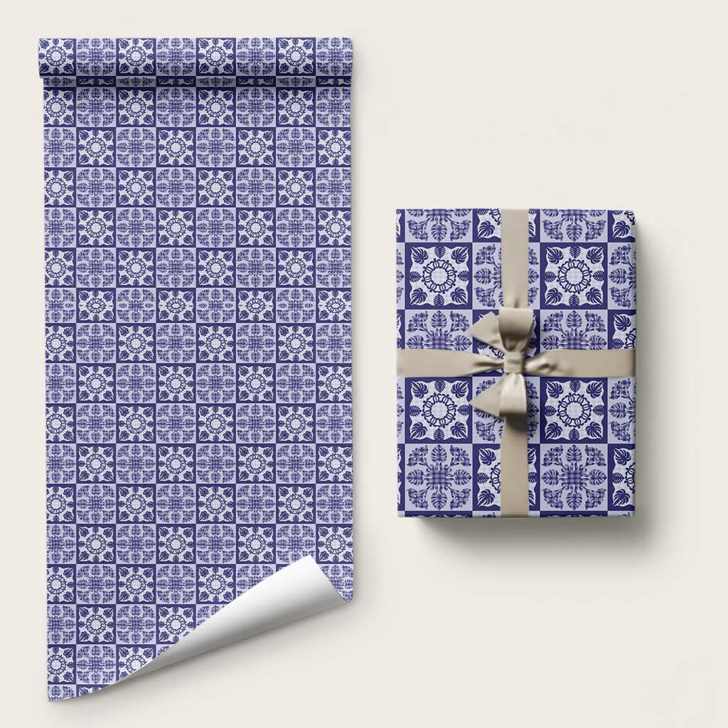 Polu Palaka Quilt Hawaii Wrapping Paper Hawaiian Tropical Monstera Sea Turtle