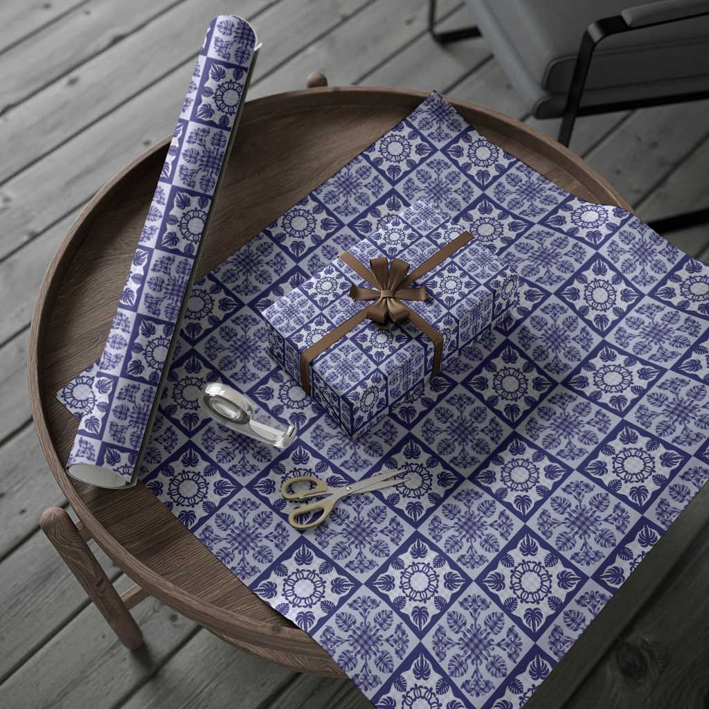 Polu Palaka Quilt Hawaii Wrapping Paper Hawaiian Tropical Monstera Sea Turtle