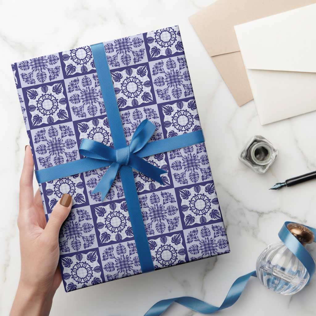 Polu Palaka Quilt Hawaii Wrapping Paper Hawaiian Tropical Monstera Sea Turtle