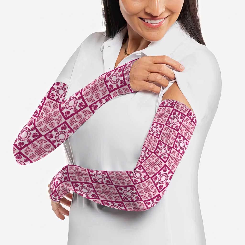 Akala Palaka Quilt Hawaii Arm Sleeves Hawaiian Tropical Monstera Sea Turtle