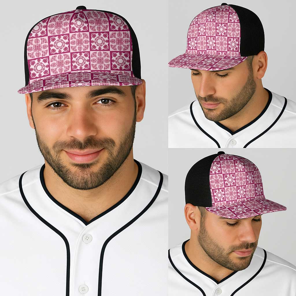Akala Palaka Quilt Hawaii Baseball Net Cap Hawaiian Tropical Monstera Sea Turtle