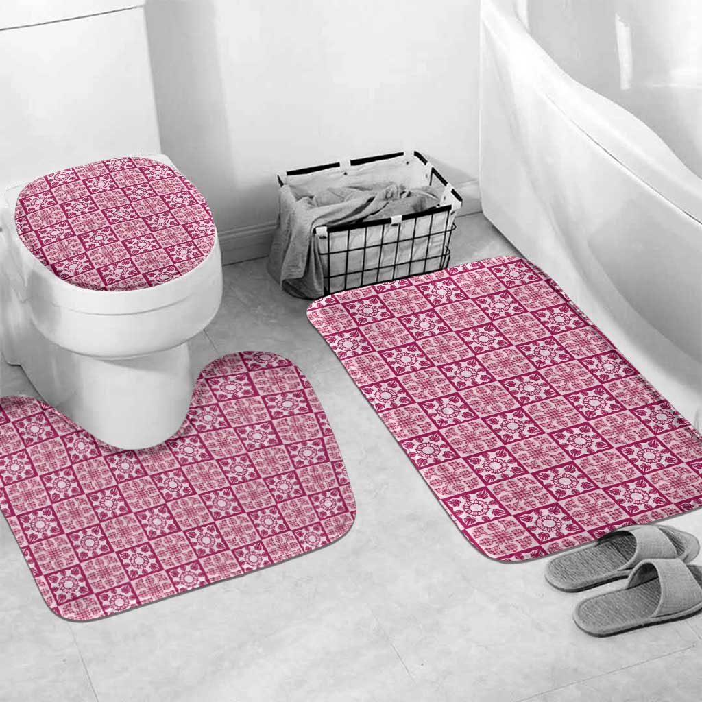 Akala Palaka Quilt Hawaii Bathroom Set Hawaiian Tropical Monstera Sea Turtle