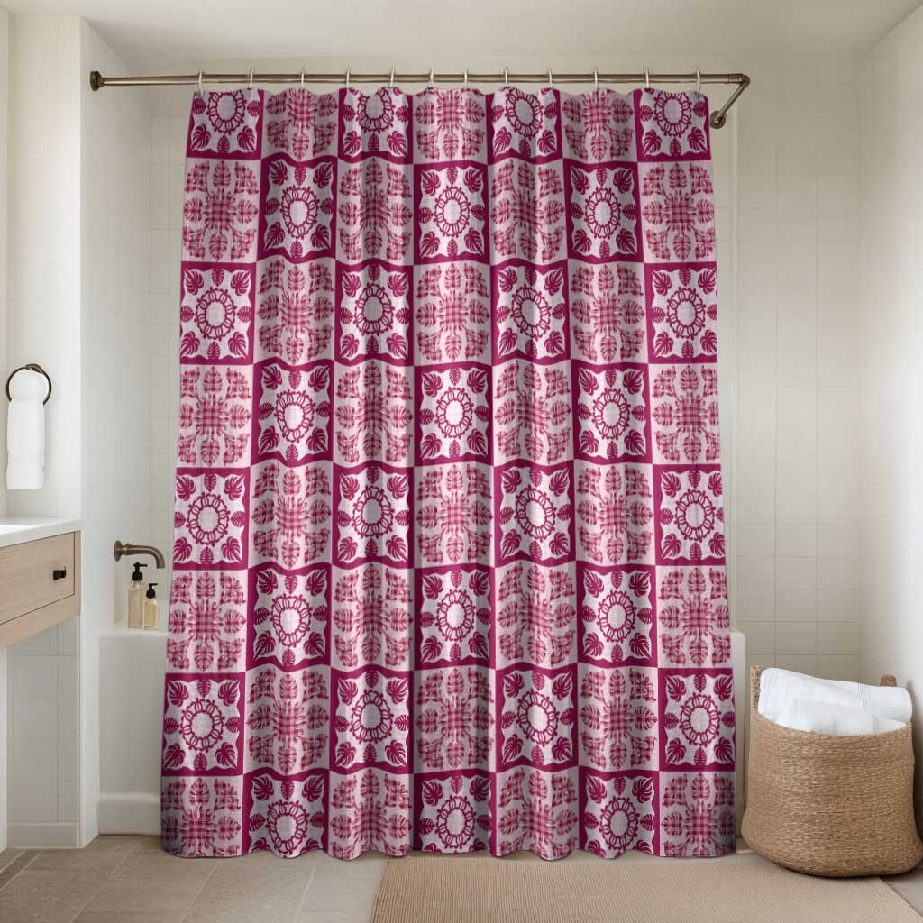 Akala Palaka Quilt Hawaii Bathroom Set Hawaiian Tropical Monstera Sea Turtle