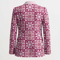 Akala Palaka Quilt Hawaii Blazer Hawaiian Tropical Monstera Sea Turtle