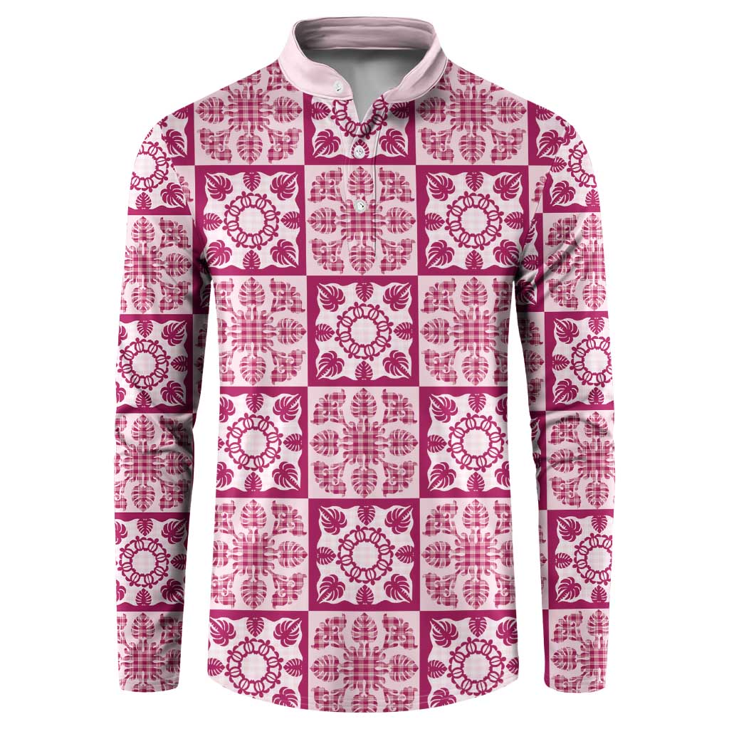 Akala Palaka Quilt Hawaii Button Sweatshirt Hawaiian Tropical Monstera Sea Turtle