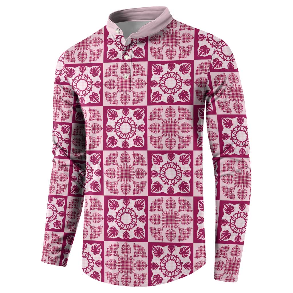 Akala Palaka Quilt Hawaii Button Sweatshirt Hawaiian Tropical Monstera Sea Turtle