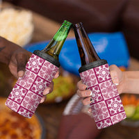 Akala Palaka Quilt Hawaii 4 in 1 Can Cooler Tumbler Hawaiian Tropical Monstera Sea Turtle