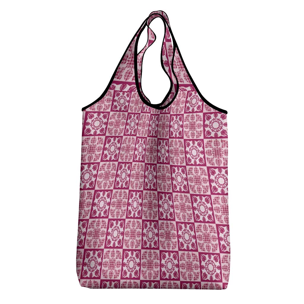 Akala Palaka Quilt Hawaii Grocery Bag Hawaiian Tropical Monstera Sea Turtle