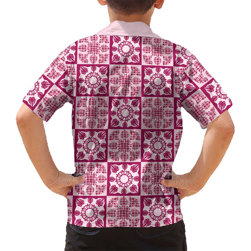 Akala Palaka Quilt Hawaii Kid Hawaiian Shirt Hawaiian Tropical Monstera Sea Turtle