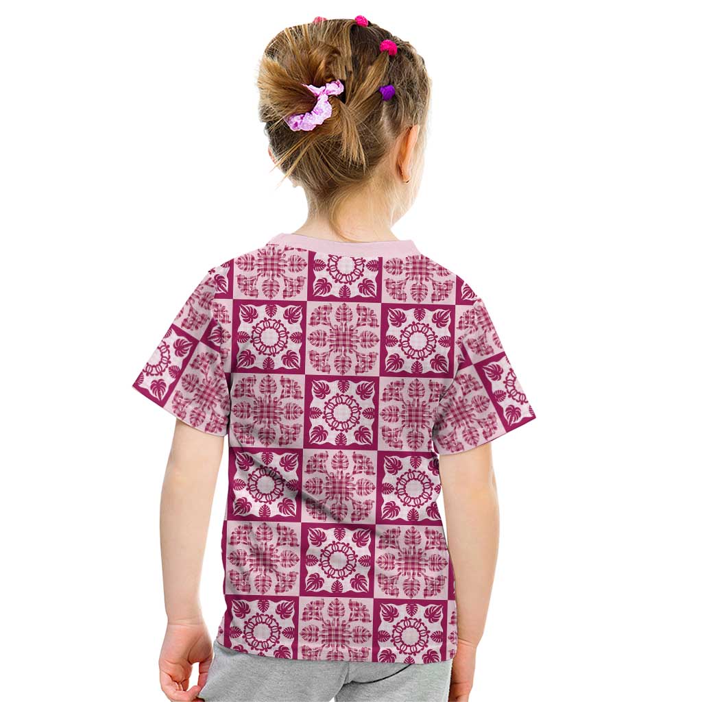 Akala Palaka Quilt Hawaii Kid T Shirt Hawaiian Tropical Monstera Sea Turtle