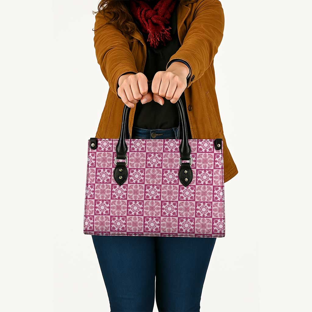 Akala Palaka Quilt Hawaii Leather Bag Hawaiian Tropical Monstera Sea Turtle