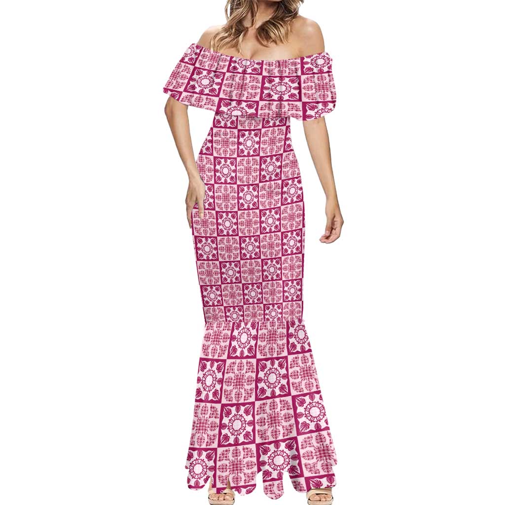 Akala Palaka Quilt Hawaii Mermaid Dress Hawaiian Tropical Monstera Sea Turtle