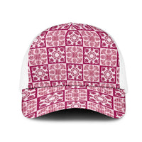 Akala Palaka Quilt Hawaii Mesh Trucker Cap Hawaiian Tropical Monstera Sea Turtle