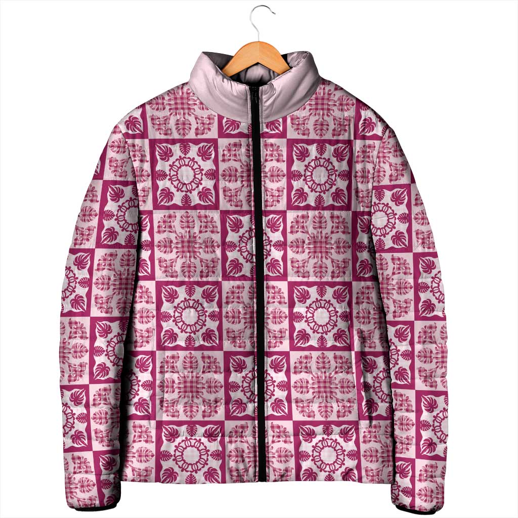 Akala Palaka Quilt Hawaii Padded Jacket Hawaiian Tropical Monstera Sea Turtle