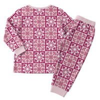 Akala Palaka Quilt Hawaii Christmas Pajama Set Hawaiian Tropical Monstera Sea Turtle LT14 - Polynesian Pride