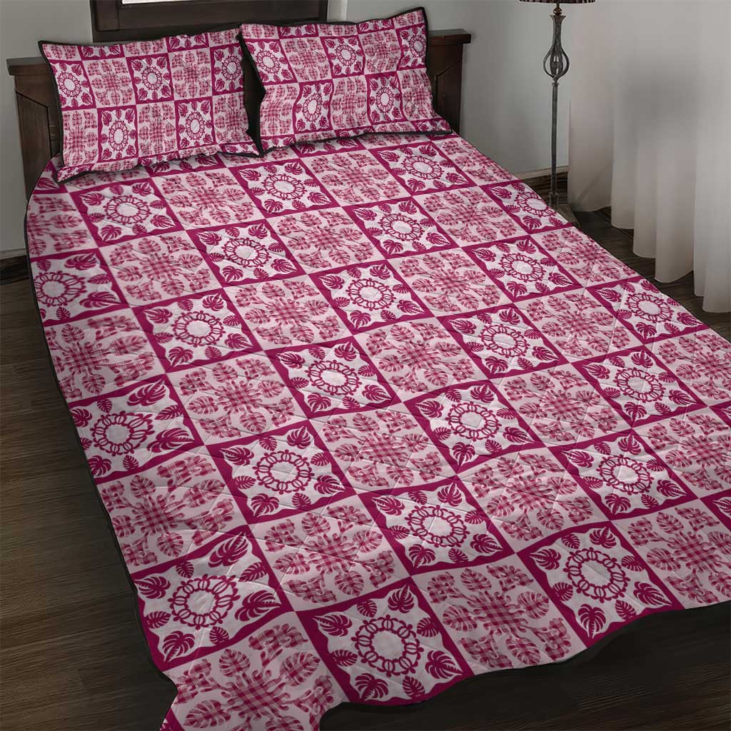 Akala Palaka Quilt Hawaii Quilt Bed Set Hawaiian Tropical Monstera Sea Turtle