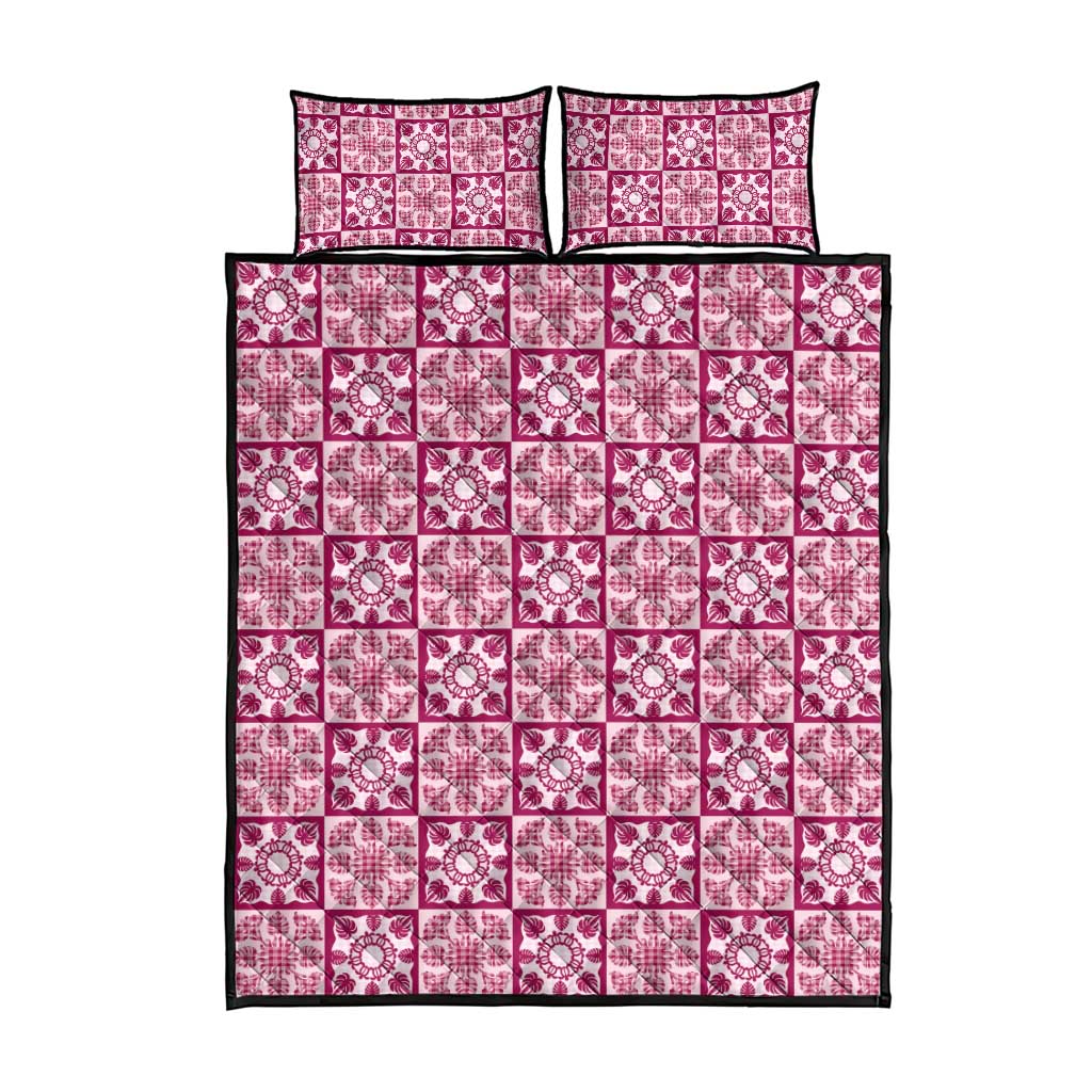 Akala Palaka Quilt Hawaii Quilt Bed Set Hawaiian Tropical Monstera Sea Turtle