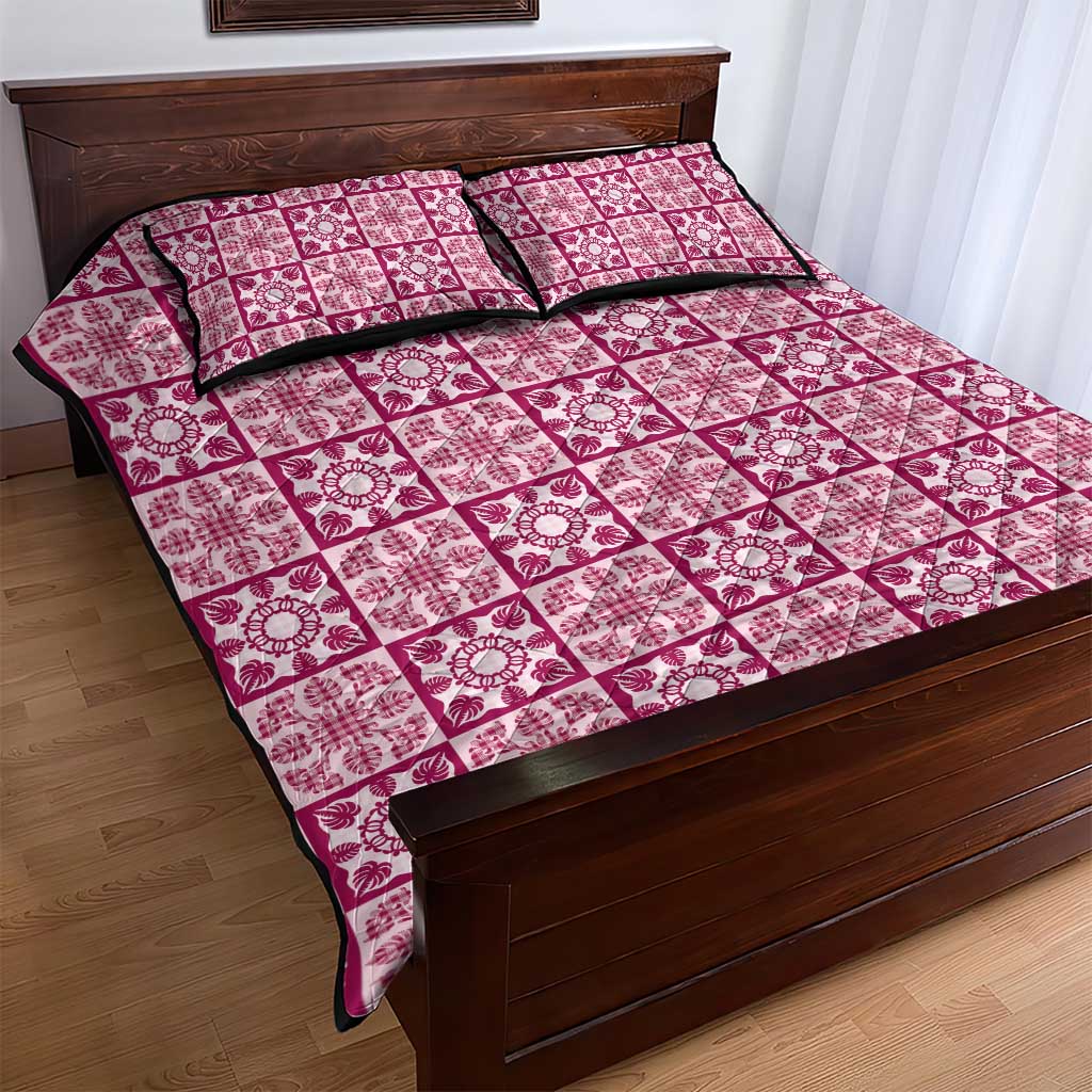 Akala Palaka Quilt Hawaii Quilt Bed Set Hawaiian Tropical Monstera Sea Turtle