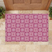 Akala Palaka Quilt Hawaii Rubber Doormat Hawaiian Tropical Monstera Sea Turtle