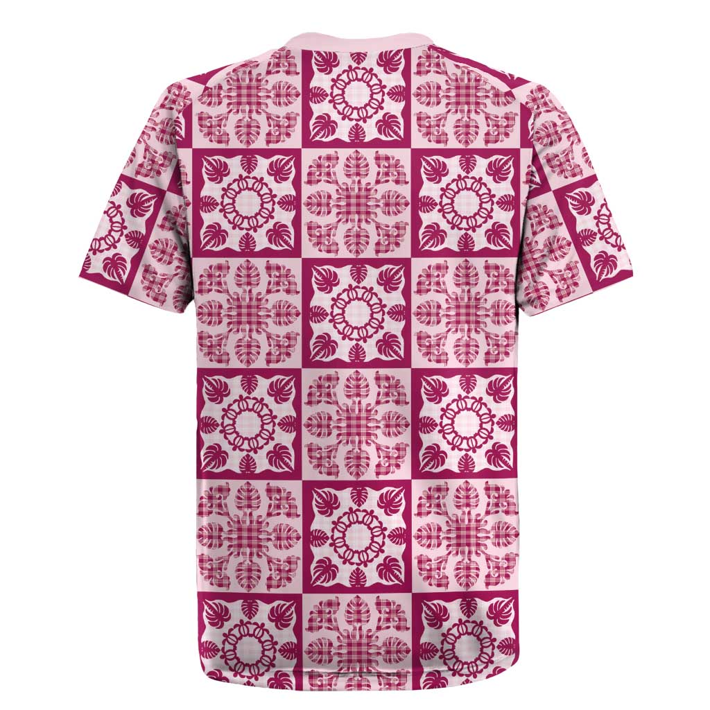 Akala Palaka Quilt Hawaii Rugby Jersey Hawaiian Tropical Monstera Sea Turtle