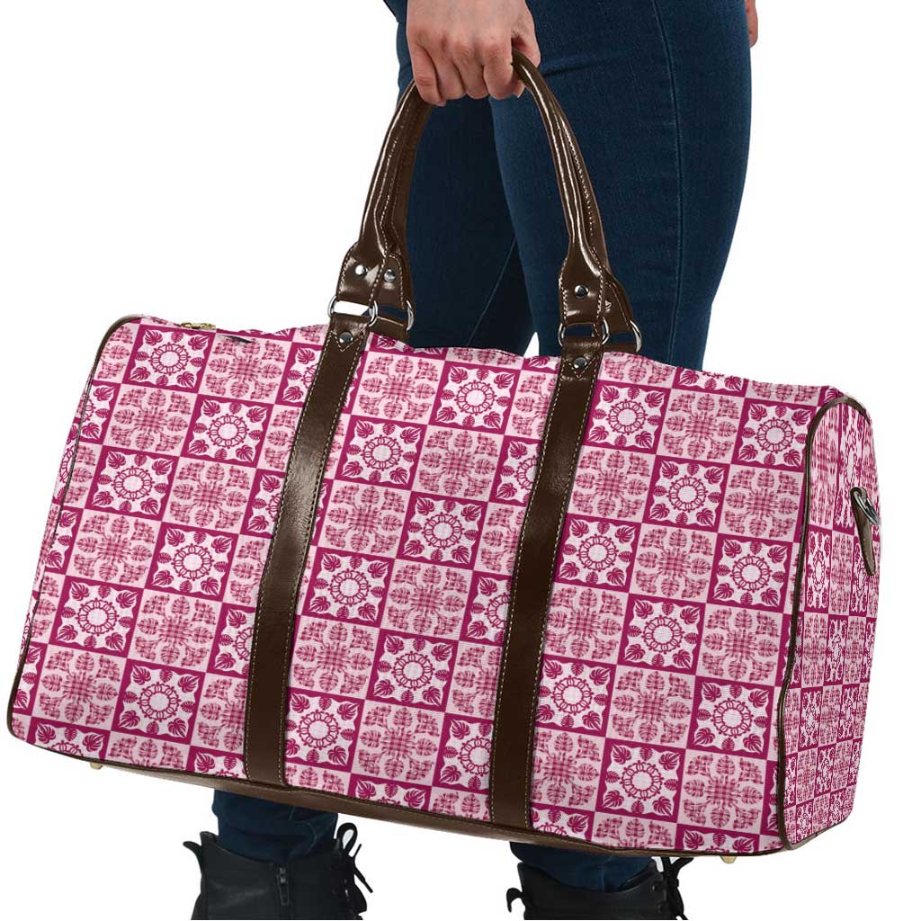 Akala Palaka Quilt Hawaii Travel Bag Hawaiian Tropical Monstera Sea Turtle