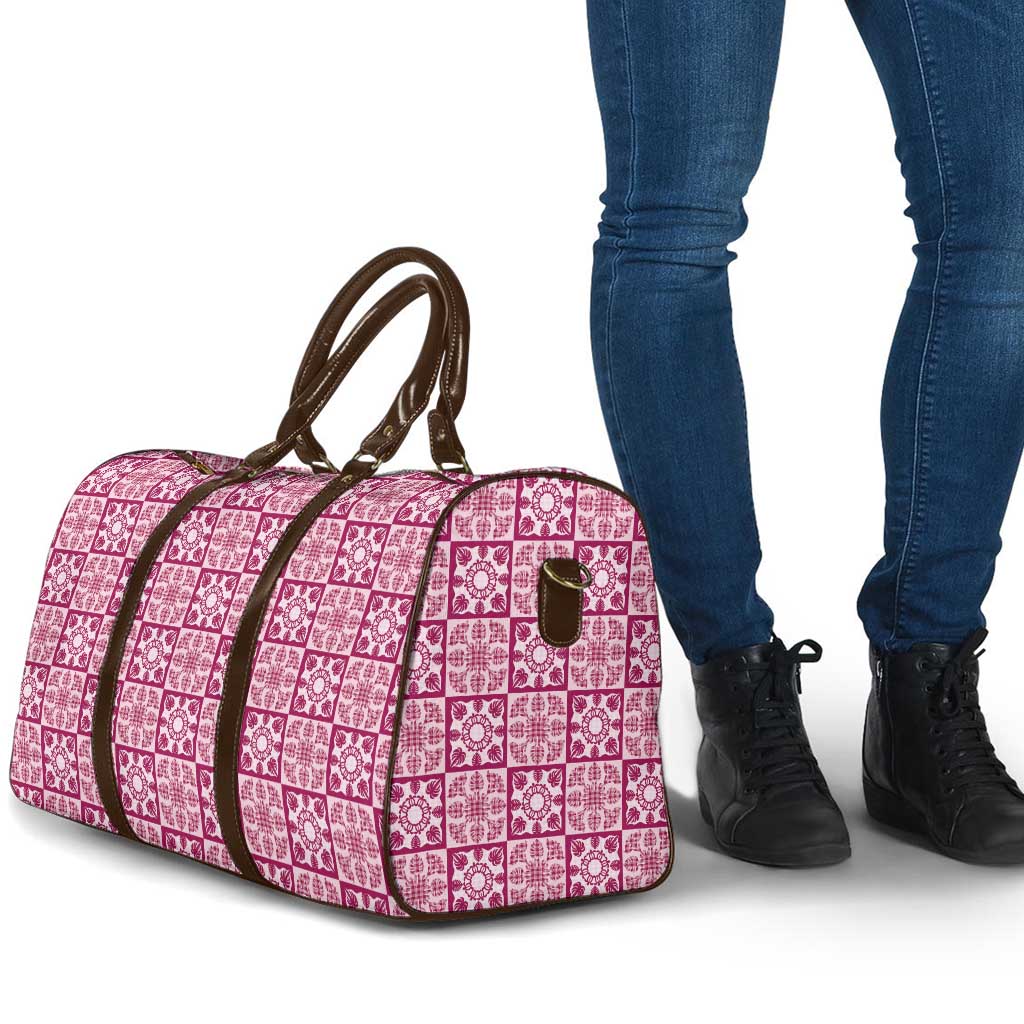 Akala Palaka Quilt Hawaii Travel Bag Hawaiian Tropical Monstera Sea Turtle