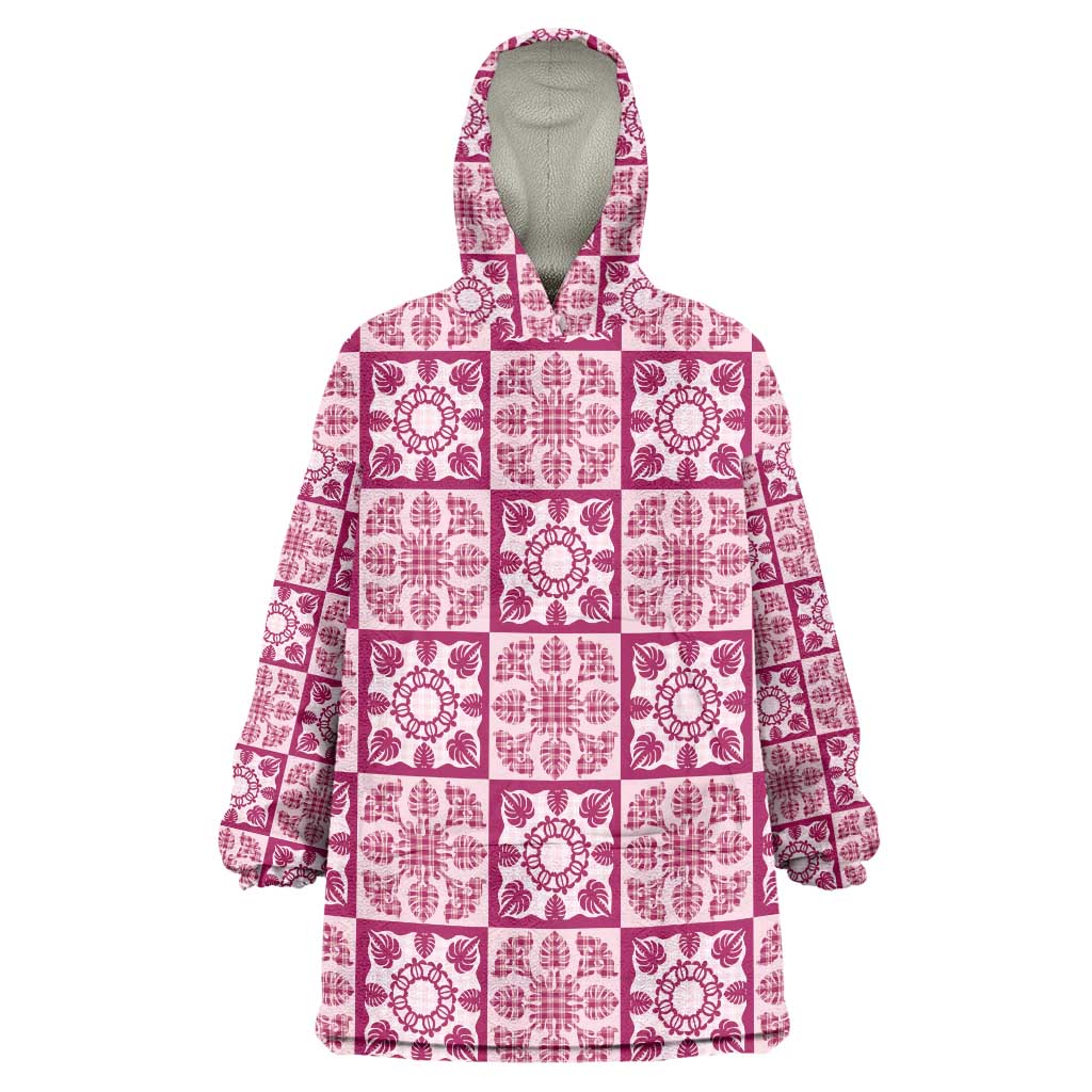 Akala Palaka Quilt Hawaii Wearable Blanket Hoodie Hawaiian Tropical Monstera Sea Turtle