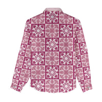 Akala Palaka Quilt Hawaii Women Casual Shirt Hawaiian Tropical Monstera Sea Turtle