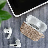 Beige Palaka Quilt Hawaii AirPods Case Hawaiian Tropical Monstera Sea Turtle