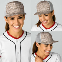 Beige Palaka Quilt Hawaii Baseball Net Cap Hawaiian Tropical Monstera Sea Turtle