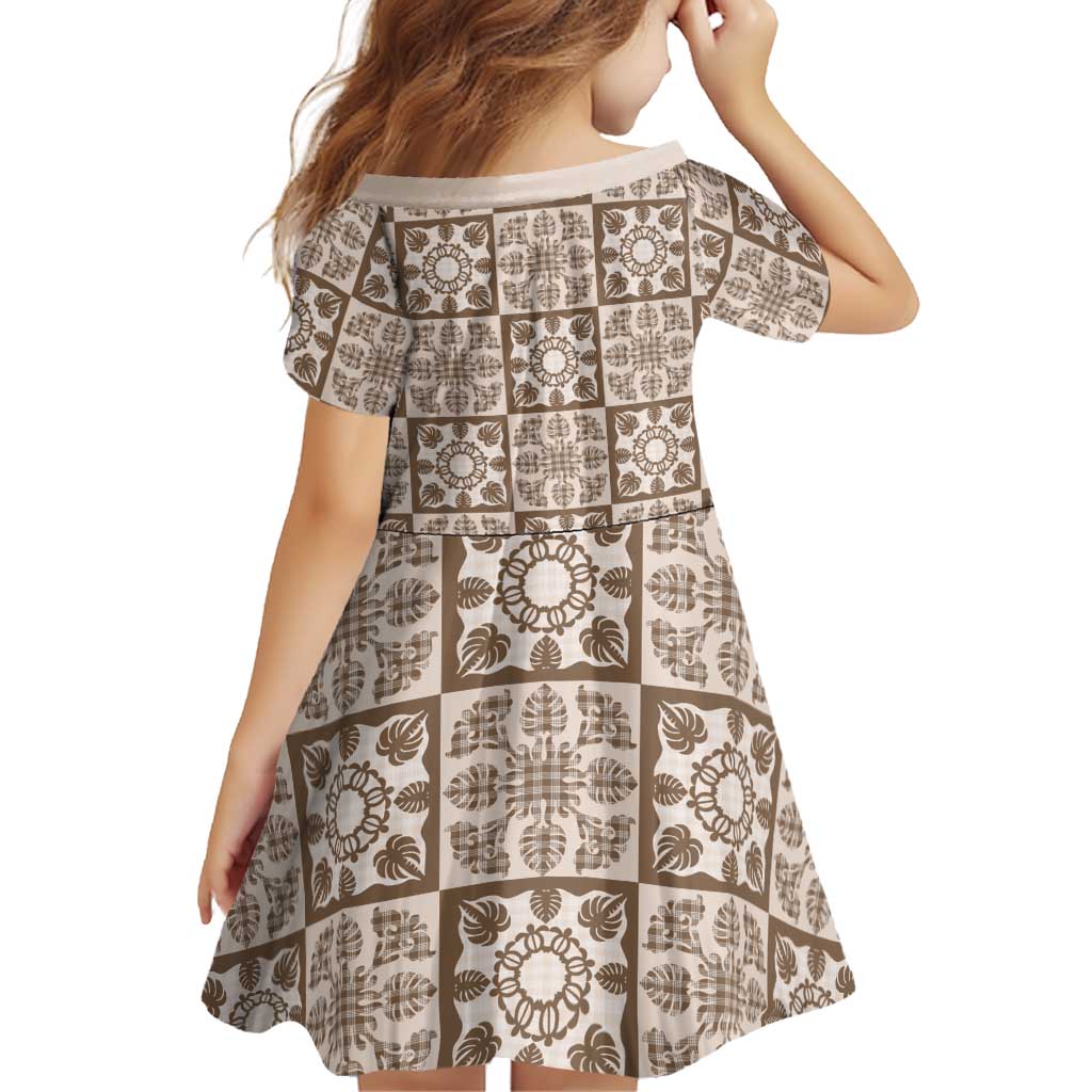 Beige Palaka Quilt Hawaii Family Matching Off Shoulder Maxi Dress and Hawaiian Shirt Hawaiian Tropical Monstera Sea Turtle LT14 - Polynesian Pride