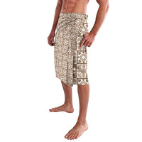 Beige Palaka Quilt Hawaii Lavalava Hawaiian Tropical Monstera Sea Turtle