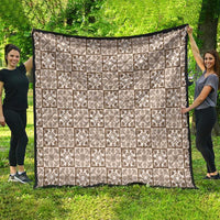 Beige Palaka Quilt Hawaii Quilt Hawaiian Tropical Monstera Sea Turtle
