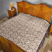Beige Palaka Quilt Hawaii Quilt Hawaiian Tropical Monstera Sea Turtle