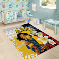 Personalised Philippines Women's Day Area Rug Filipino Golden Sun With Polynesian Pattern