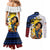 Personalised Philippines Women's Day Couples Matching Mermaid Dress and Long Sleeve Button Shirt Filipino Golden Sun With Polynesian Pattern LT14 - Polynesian Pride