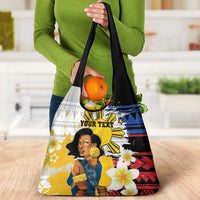 Personalised Philippines Women's Day Grocery Bag Filipino Golden Sun With Polynesian Pattern