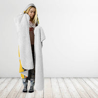 Personalised Philippines Women's Day Hooded Blanket Filipino Golden Sun With Polynesian Pattern