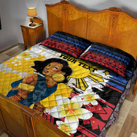 Personalised Philippines Women's Day Quilt Bed Set Filipino Golden Sun With Polynesian Pattern